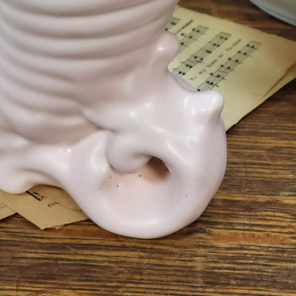 Cornucopia Ceramic Vase/Planter Pink and White set of 2 - Picture 8 of 12